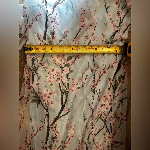 🆕 NWT Boohoo blue floral cherry blossom printed off the shoulder maxi dress - Picture 12 of 12